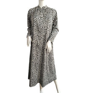 Travel Lite Womens Long Sleeve High neck Cheetah Printed Maxi Dress Size Medium